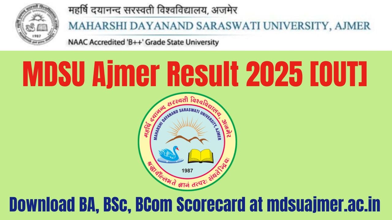 MDSU Ajmer Result 2025 [OUT]